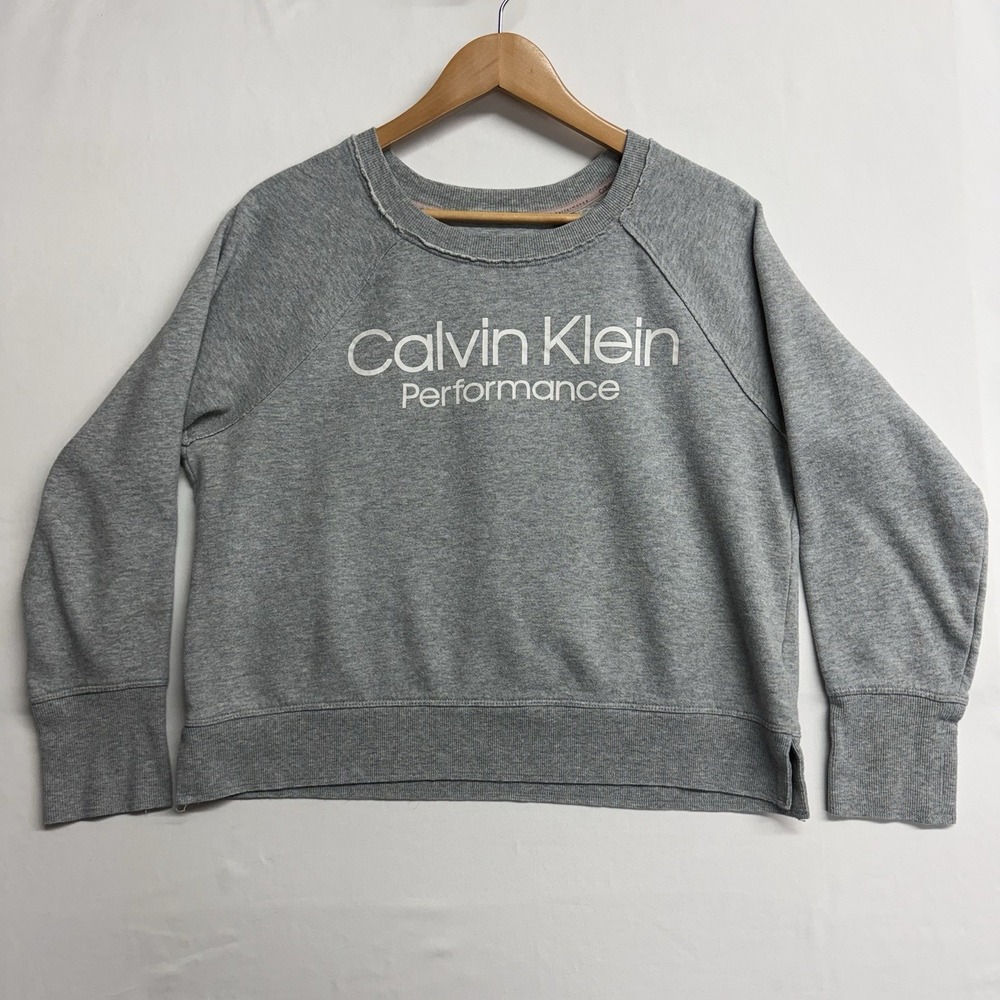 Calvin‎ Klein Performance Gray Logo Boxy Sweatshirt Women L